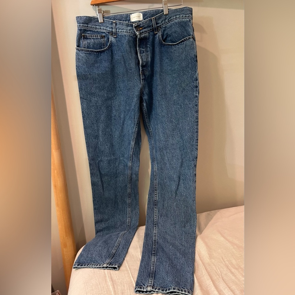 Aime Leon Dore Caleb Mid Blue button fly denim jeans sz 34 Italy